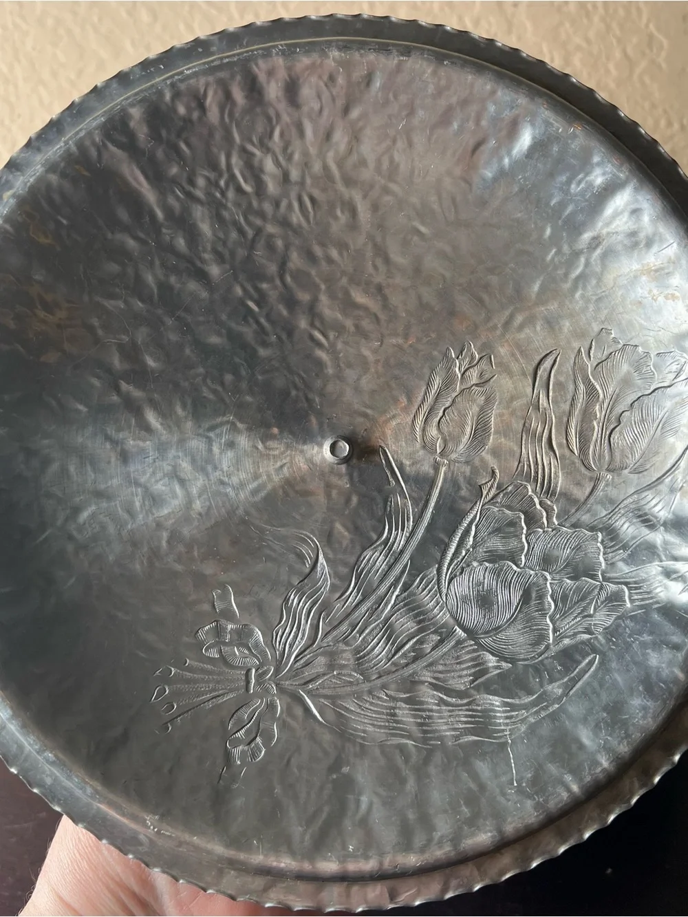 Vintage 1940s Wilton Mount Tulip Covered Aluminum Bowl